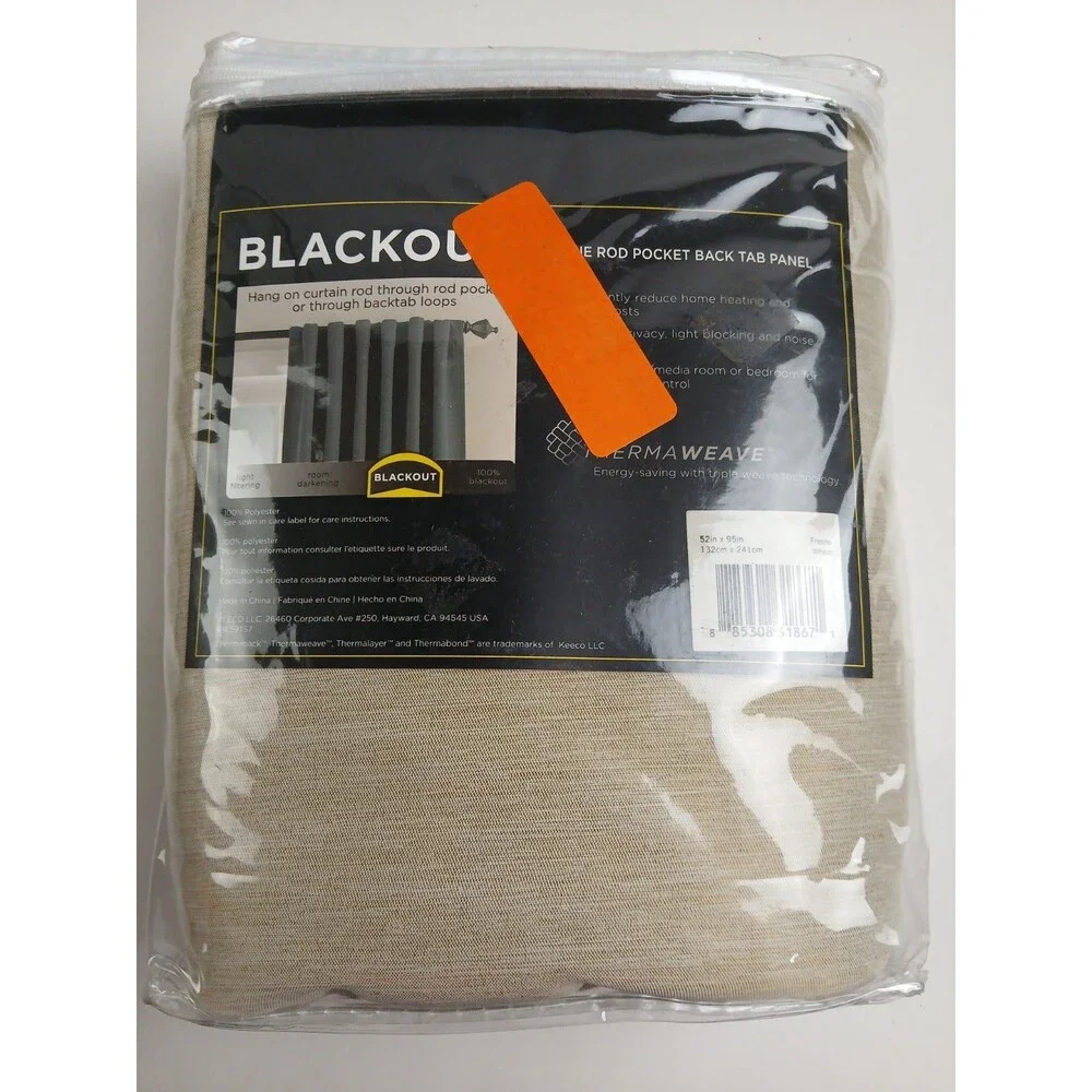 NEW Eclipse Blackout 52 x 95 Grommet single curtain panel 'Freshno Wheat' #CT120